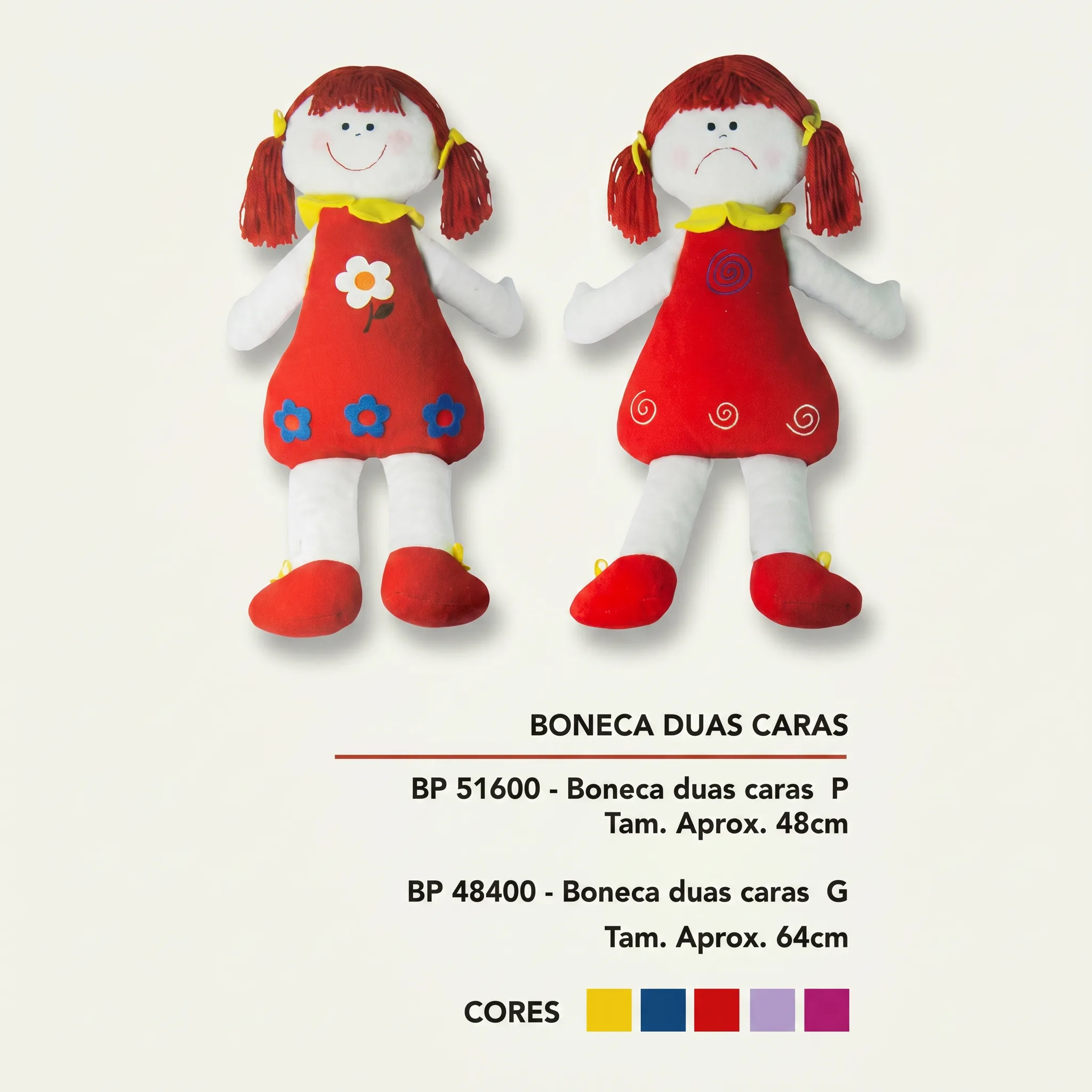 Boneca Duas Caras — Fábrica Boneca de Pano