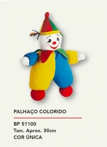 Palhaço Colorido — Fábrica Boneca de Pano