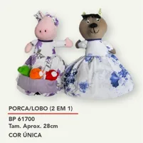 Porca / Lobo (2 em 1) — Fábrica Boneca de Pano