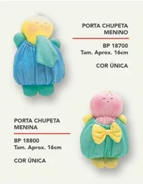 Porta Chupeta Menino / Menina — Fábrica Boneca de Pano